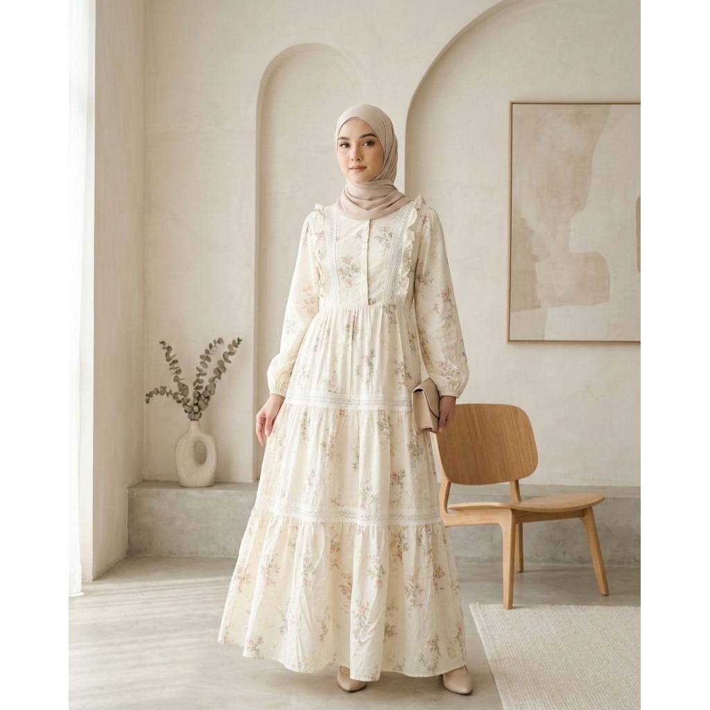 Dress KEV by Lafreya Bahan Katun Bordir