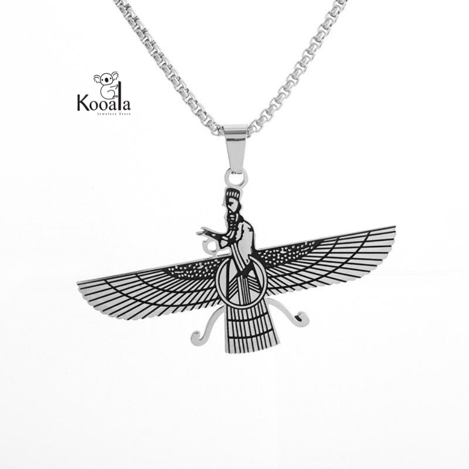 Kalung Titanium Steel Persian Retro Pria Fashion Kece Gaya Vintage Classic Model Terbaru