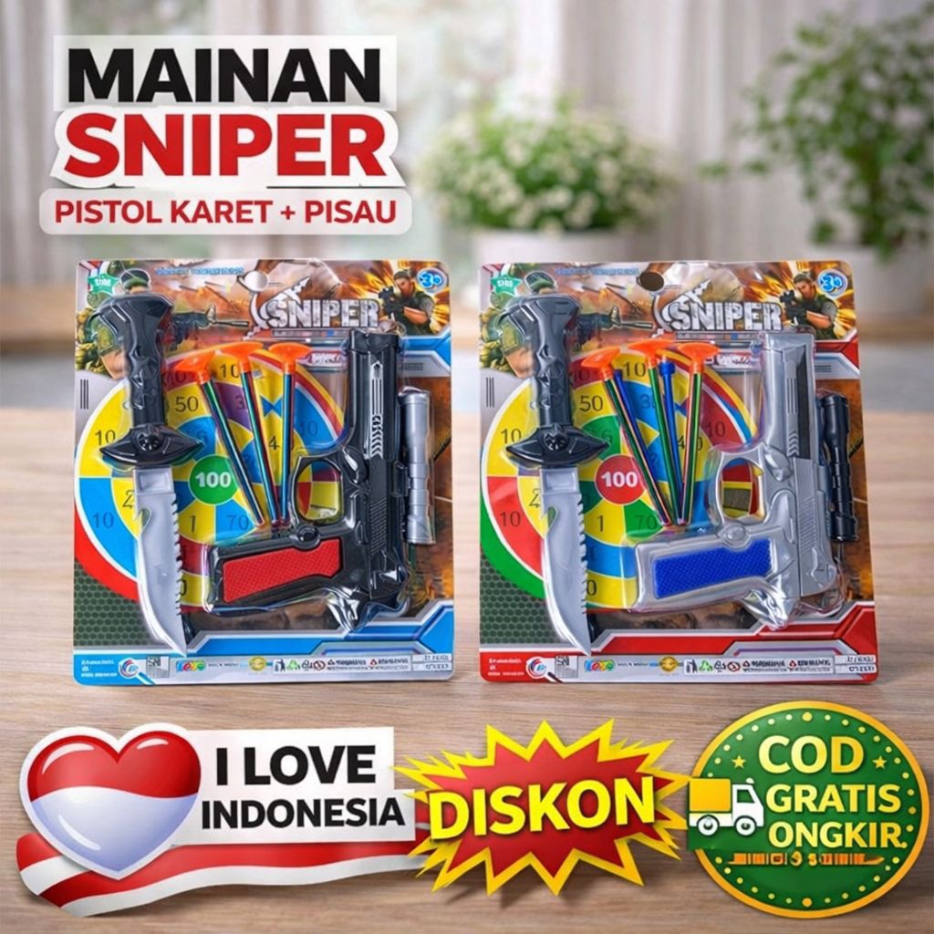 [OBRAL] Mainan Anak Set Sniper Ultimate Target ST 2421 - mainan Pistol Tembakan Dart Peluru Tempel &