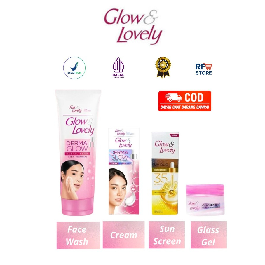 Glow & Lovely Derma Glow Facial Foam Facial Wash Multivitamin Moisturizer Cream Perawatan Wajah
