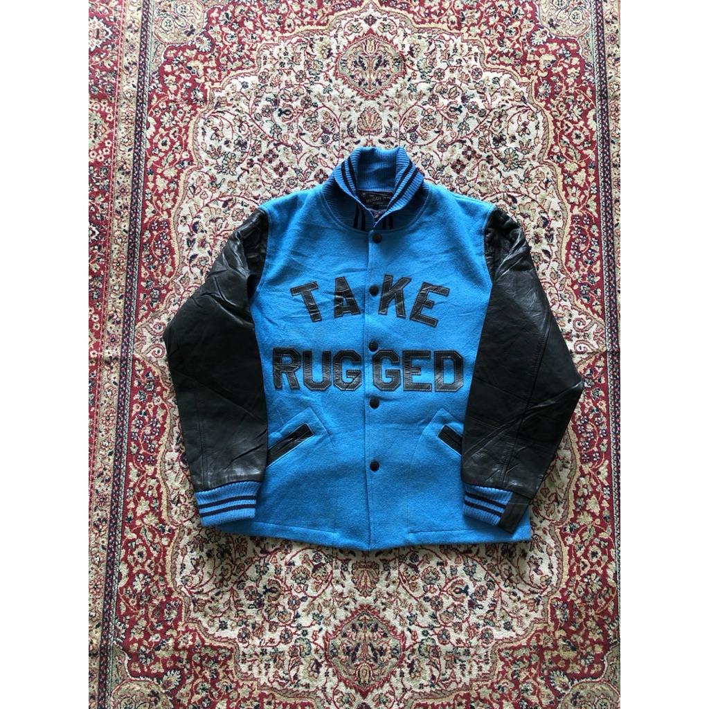 Vintage The rugged varsity leather wool jacket Vintage Varsity leather jacket i046