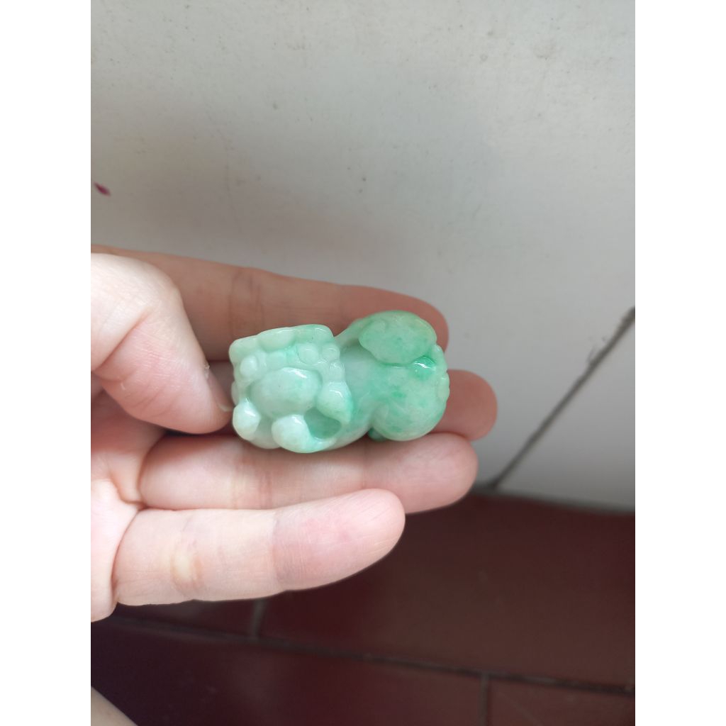 Liontin Giok Burma Pixiu Hijau Apple