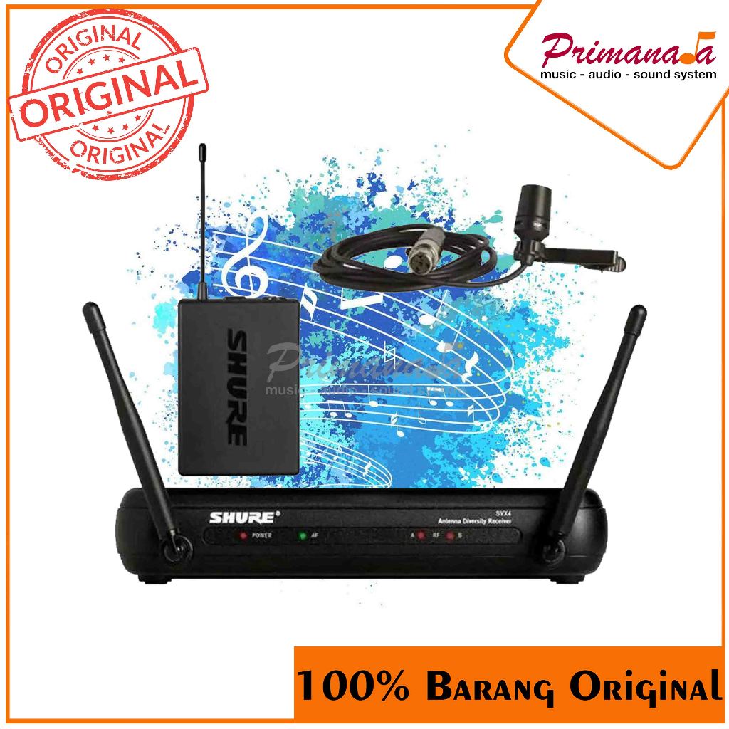 Shure SVX14 CVL Microphone Wireless Lavalier SVX 14 Clip On Mikrofon Nirkabel Mic Kerah