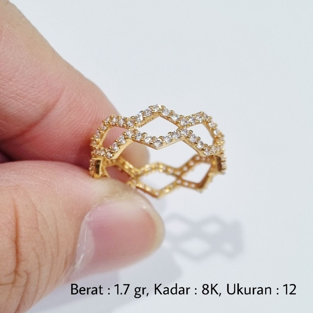 Cincin Emas 8K Ukuran Ring Size 12 - L18 / 1.7 gr