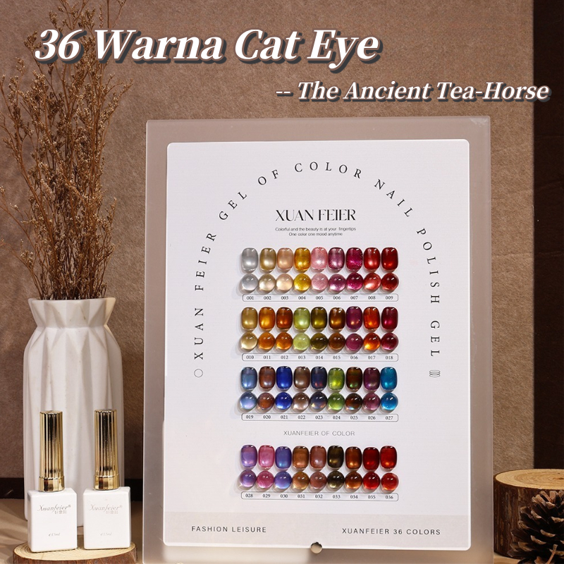 New 36 Warna 15ml Cat Eye Nail Gel Polish Set -The Ancient Tea-Horse Road UV Kutek Gel Set dengan Sw