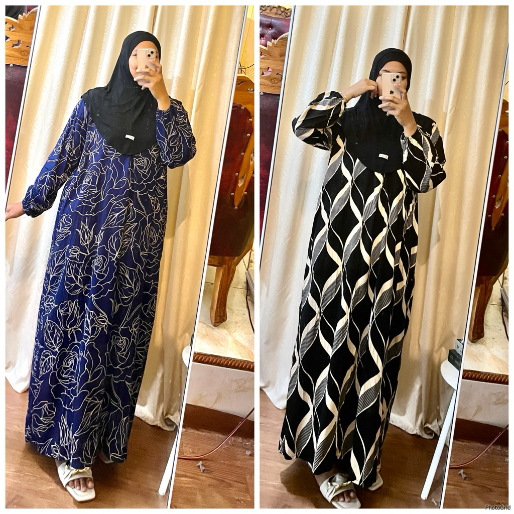 Aluana Butik ~ SYAKILA Gamis Daster Jumbo
