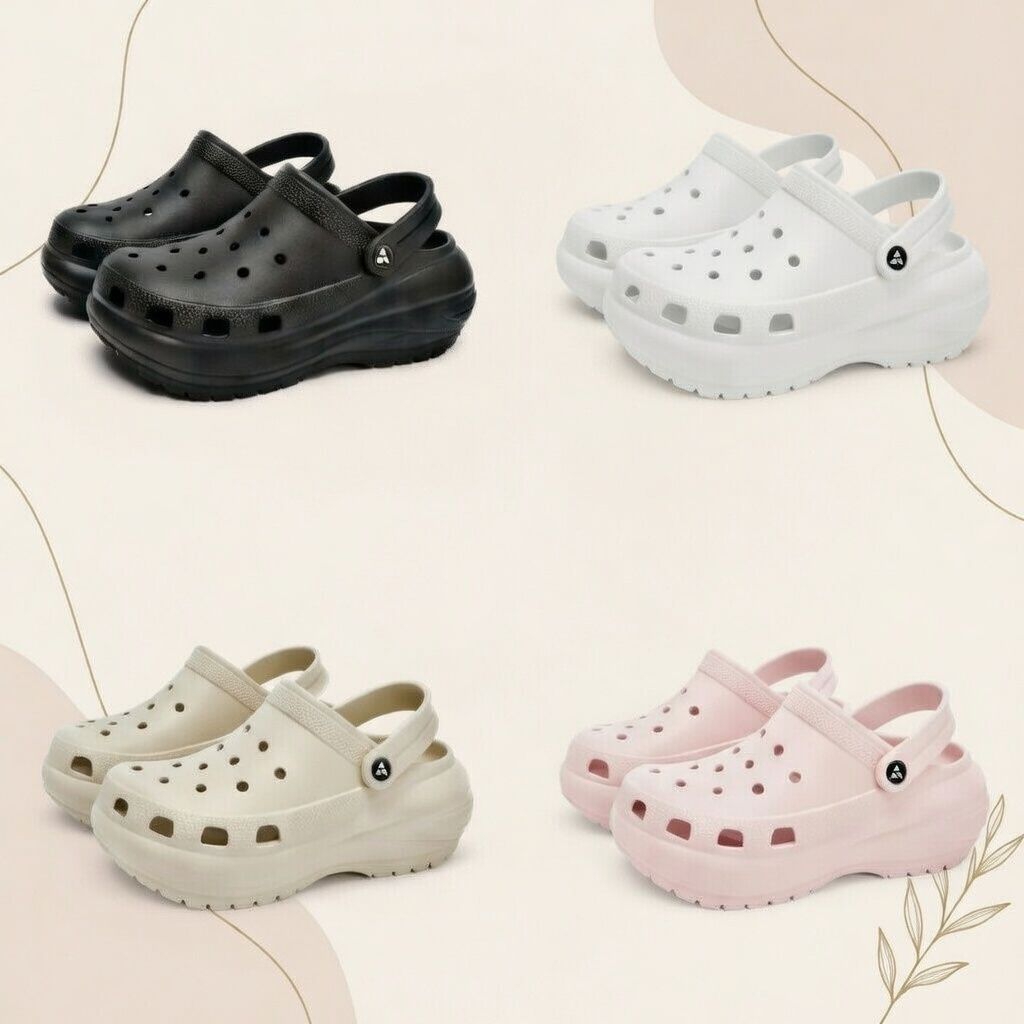 Sandal Clog Tinggi 7cm Sandal Baim  Kodok Wedges Wanita  Dewasa Bahan Karet Nyaman dipakai Sandal Ha