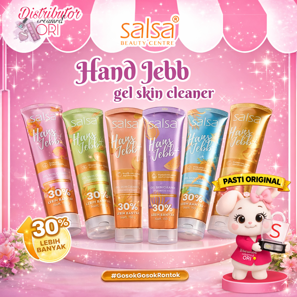 SALSA Hans Jebb Gel Skin Cleaner Indonesia / Perontok Daki  150 GR / sakura lemon green tea sweet ap