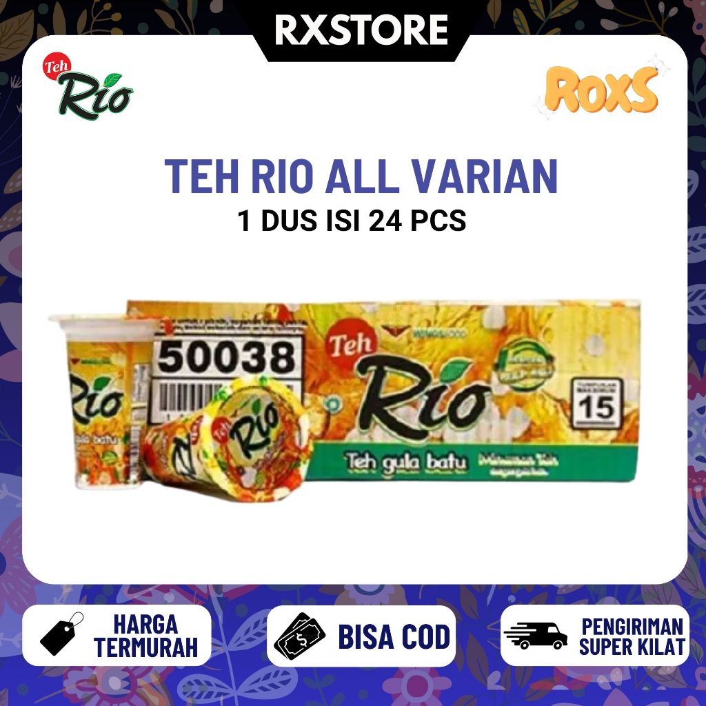 [RX] 1 DUS ISI 24 PCS Teh Rio Minuman Teh Original Madu Gula Batu 24 x 180ml Teh Gelas Rio