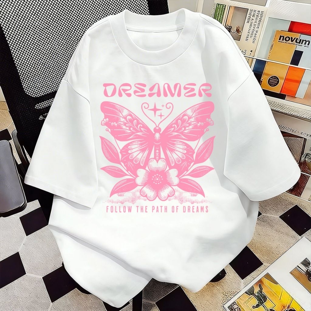 Kaos Dreamer Butterfly Pria Wanita Unisex Cotton Combed 24s