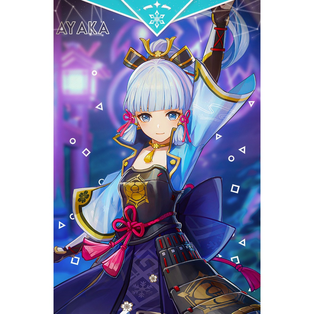 HOLOGRAM PHOTOCARD GENSHIN IMPACT KARAKTER ANIME CARDS UNOFFICIAL AYAKA GANYU JEAN RAZOR VENTI XIAO