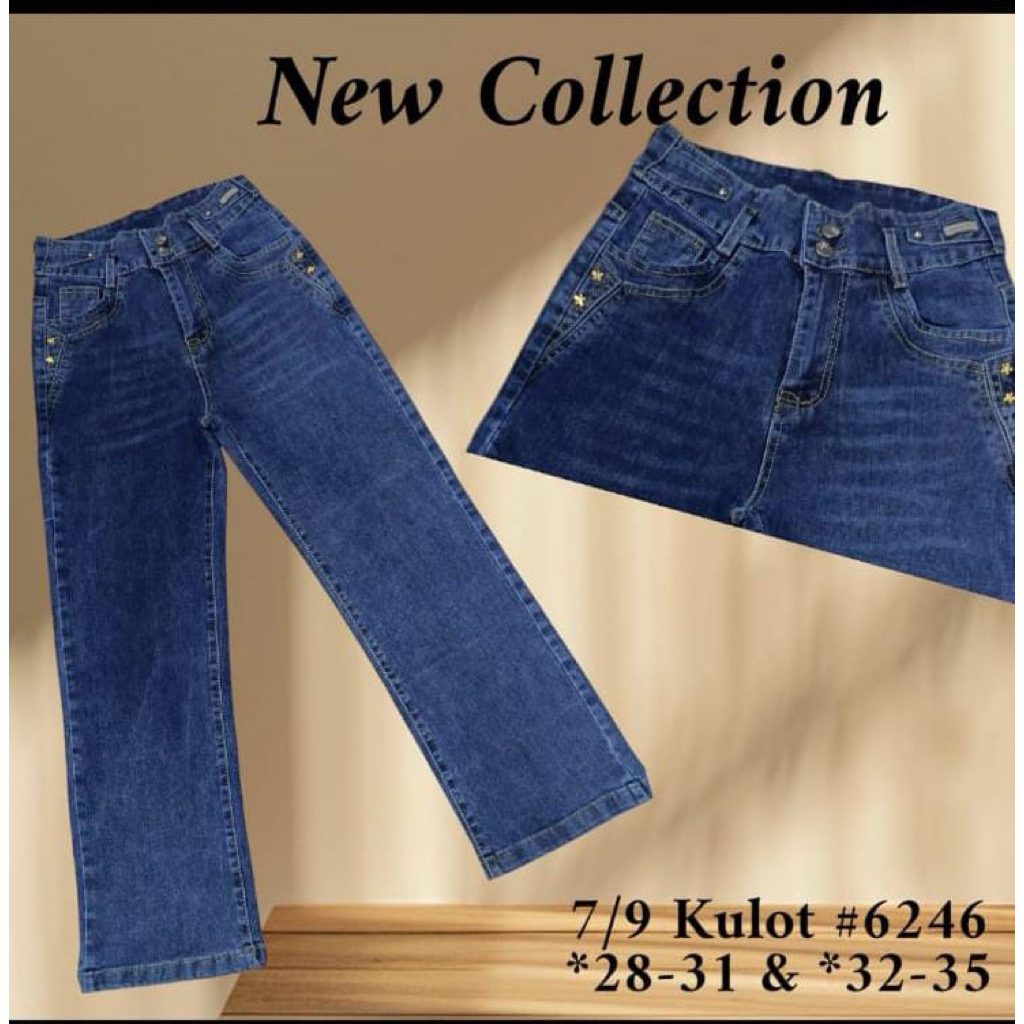 Celana Kulot Loose Jeans/ Celana Basic 7/9 Snow  Black Kerent 6200 Kerent Jeans