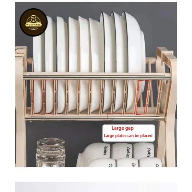 Rak Piring 2 Susun Plastik 2115 Rak piring Dapur Baskom Rak Pengering Piring Rak Piring Wastafel Rak