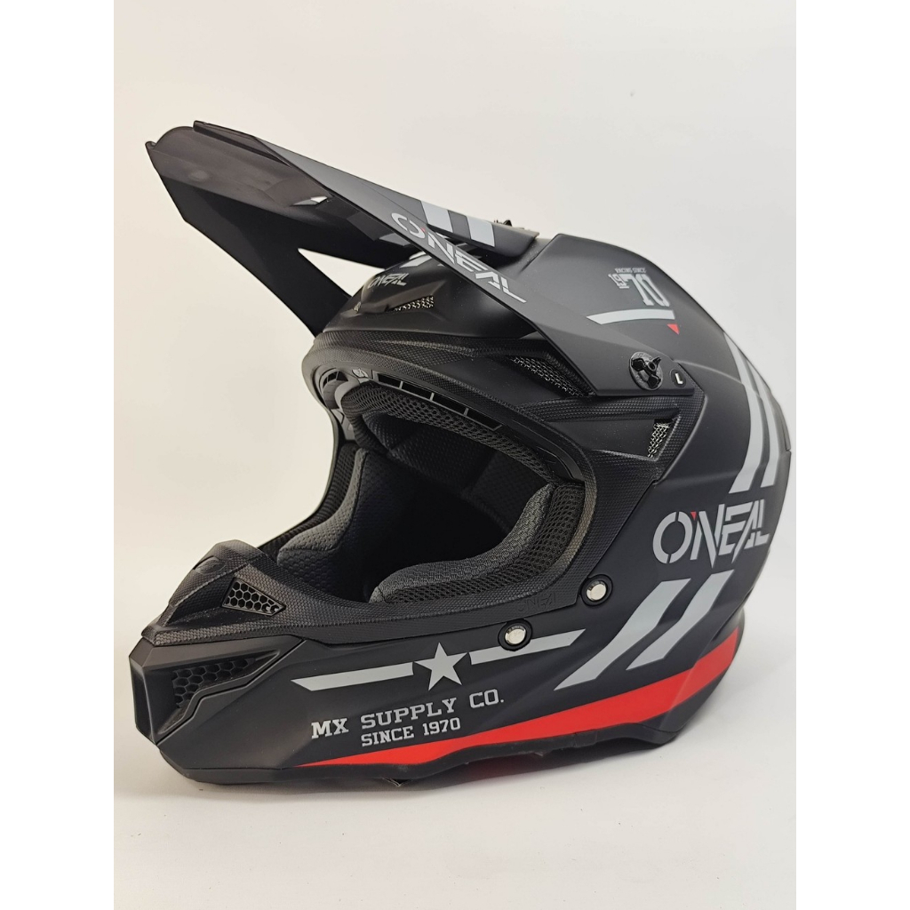 Helm ONeal 5 SRS Poly Squadron Black/Gray Helmet Motocross Size L