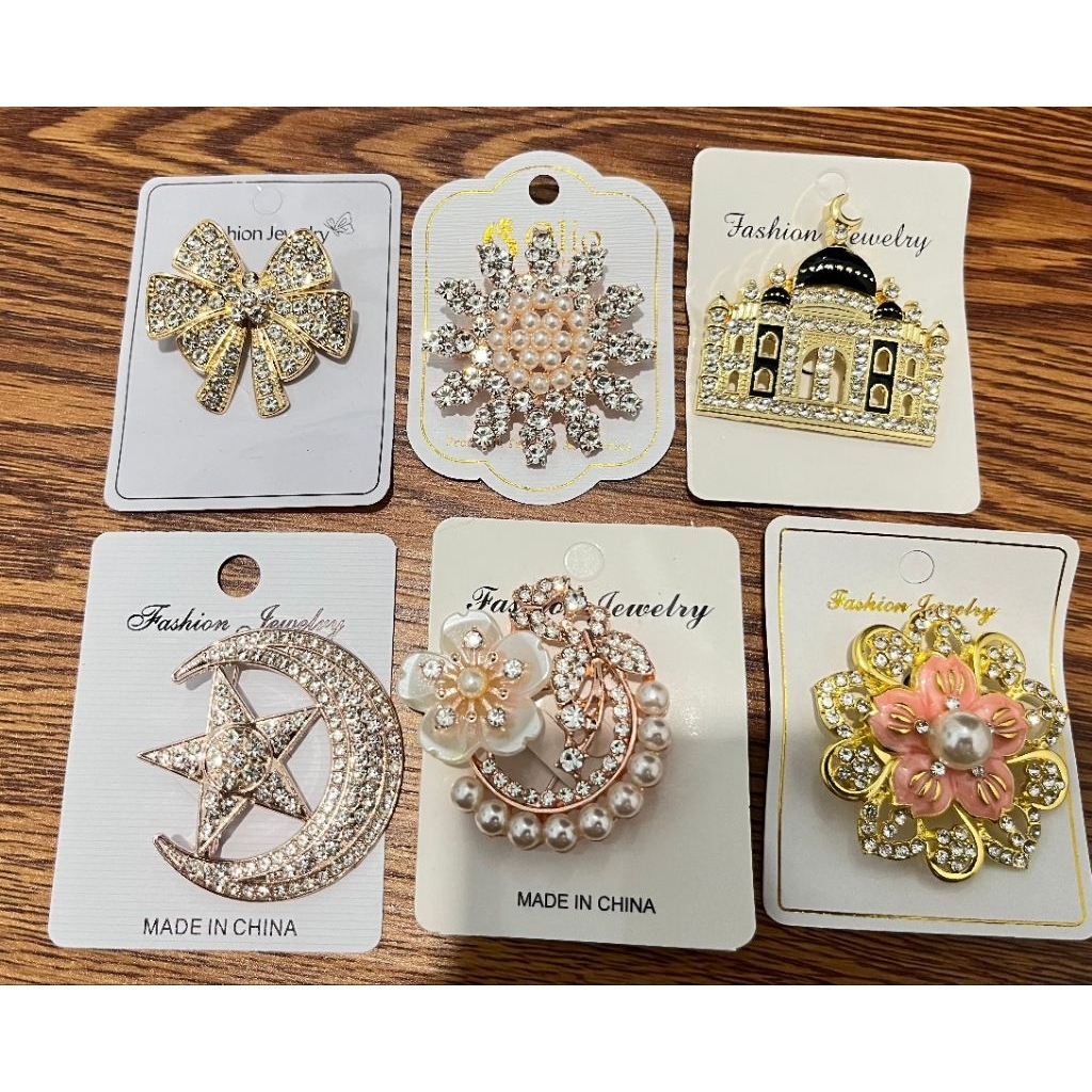 BROS HIJAB  DADA BROS PENITI BESAR  BROCH KERUDUNG GOLD SILVER BROCH