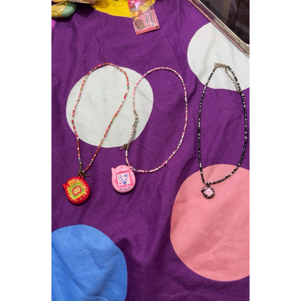 tamagotchi necklace ring cute design trinkets kalung tamagotchi