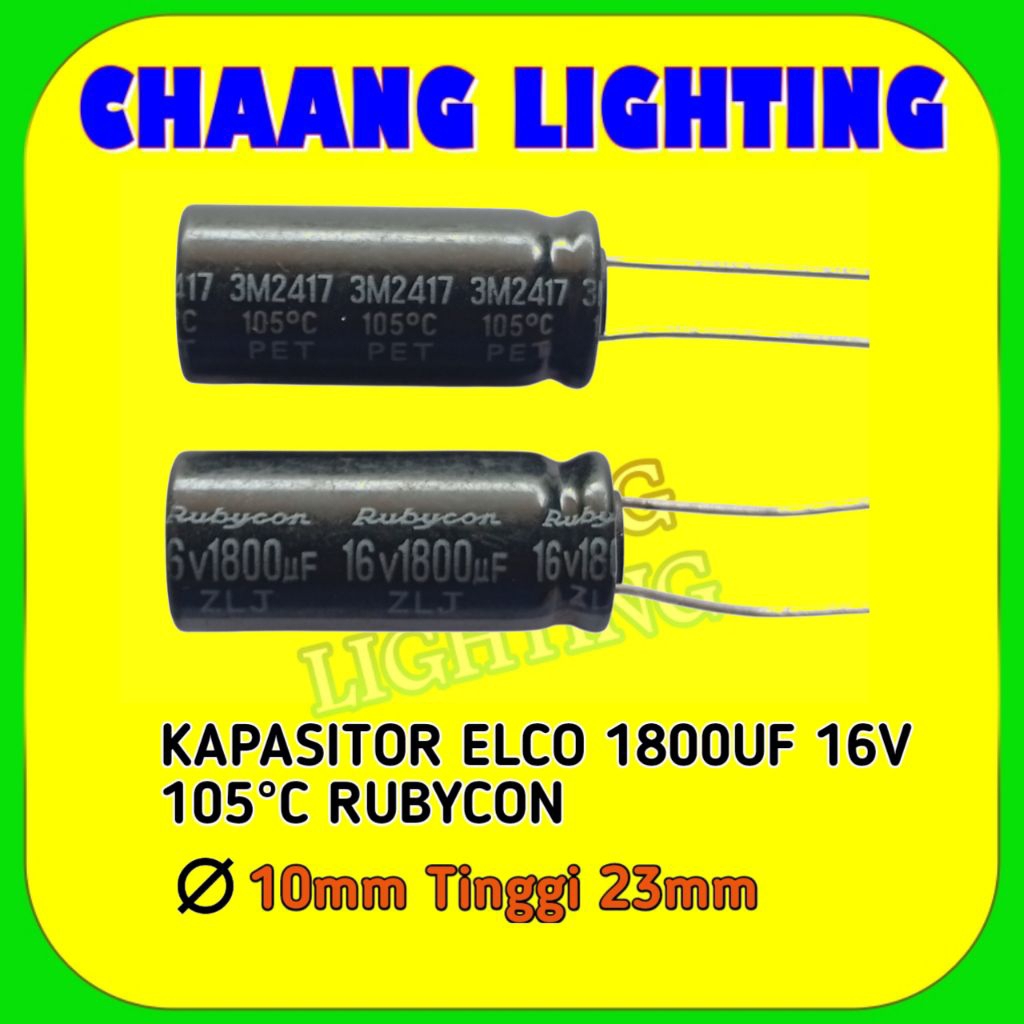 1800UF 16V 105°C CAPASITOR ELCO 1800 UF 16 VOLT KAPASITOR ELKO 16V 1800UF RUBYCON