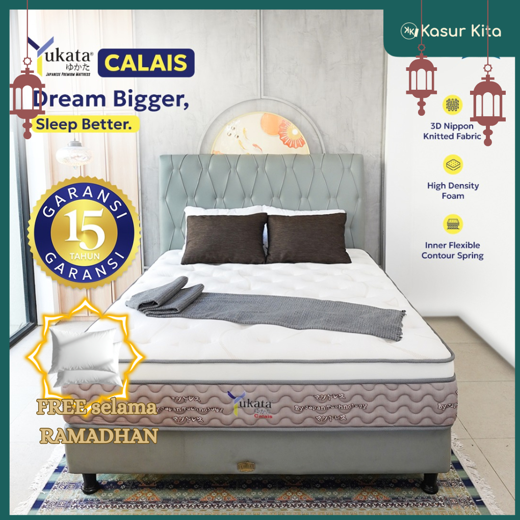 Kasur Spring Bed YUKATA CALAIS - Tebal 32 cm | Springbed 180x200 free Bantal