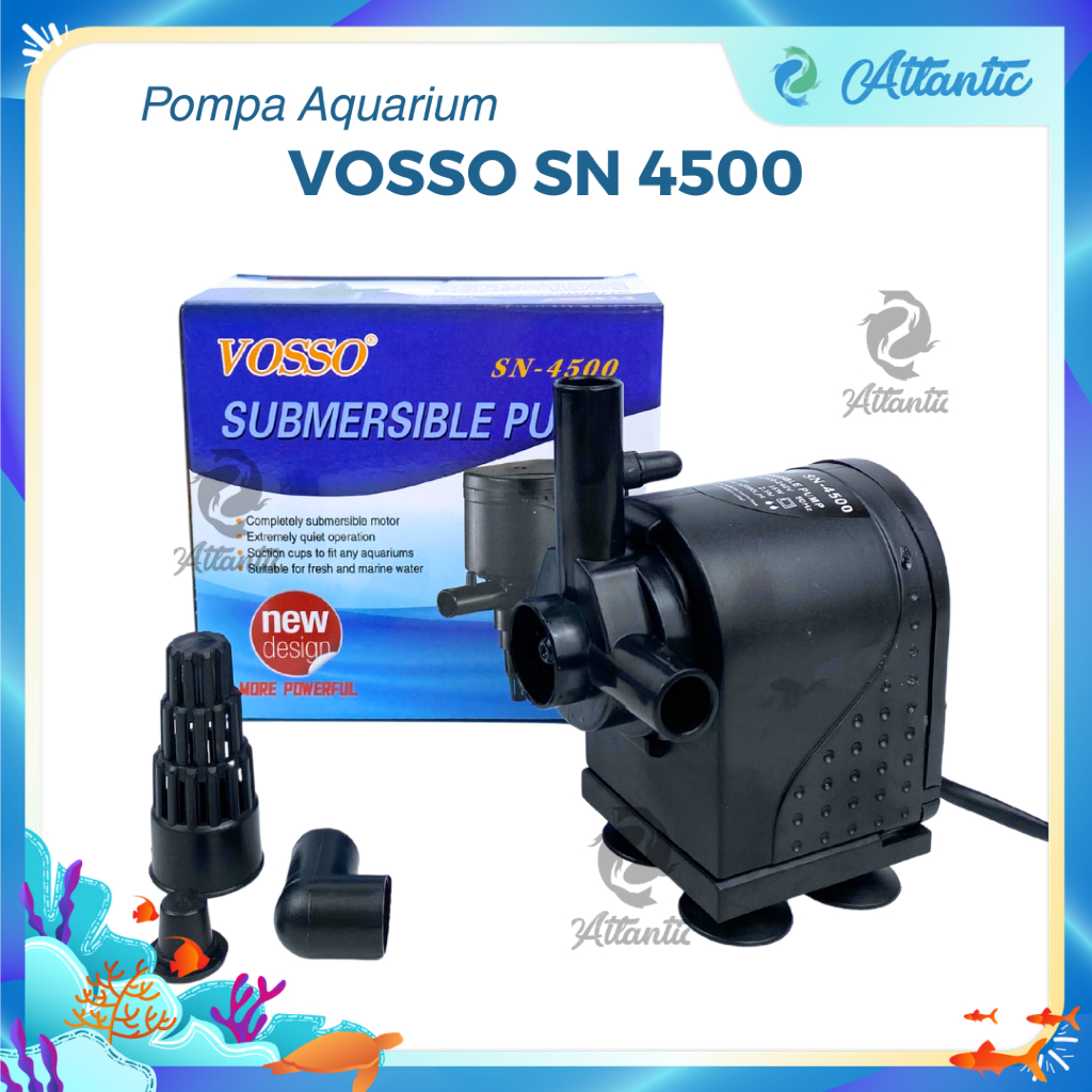 Vosso SN-4500 Pompa Aquarium Pompa Kolam pompa Hidroponik Vosso 4500
