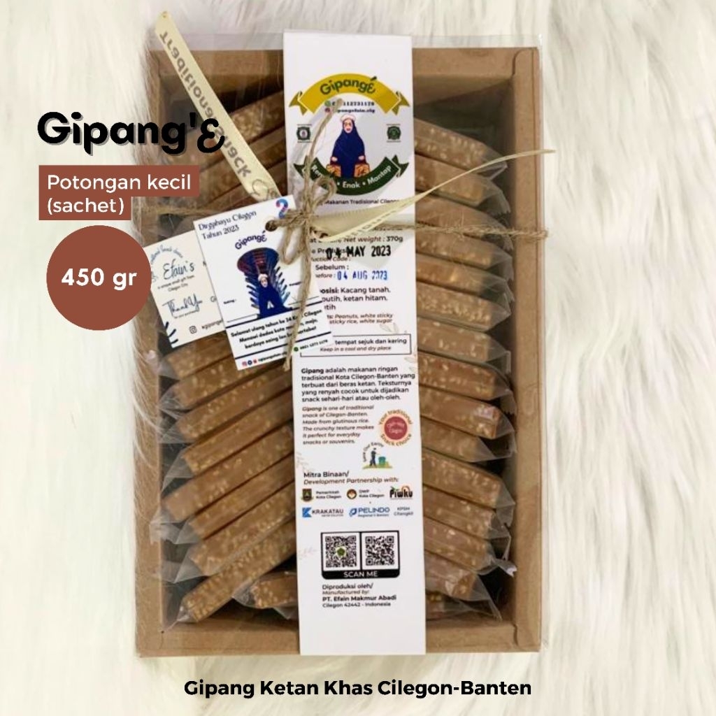 Box (L) 450 gr - Gipang Ketan Wijen Sachet Gipang'E Khas Cilegon Banten