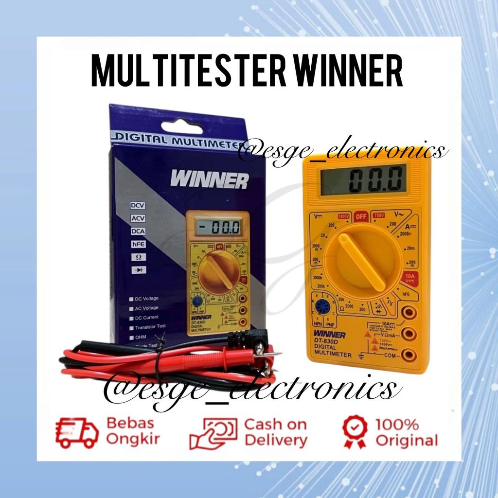 ORIGINAL MULTITESTER WINNER DIGITAL MULTIMETER WINNER DT-830B MULTITESTER