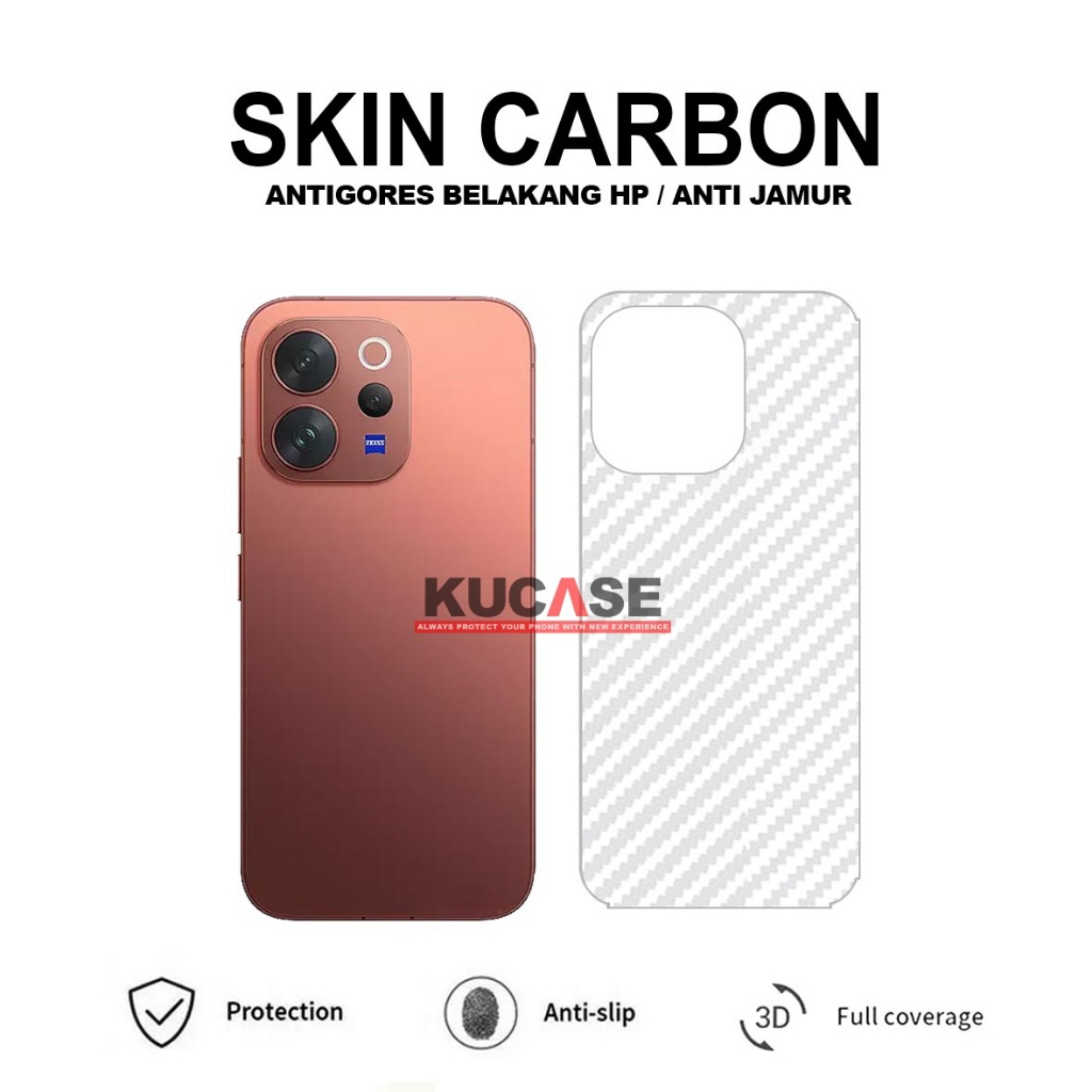 Vivo V70 Vivo V30E Garskin Anti Gores Belakang Skin Carbon Transparan Vivo V70 Vivo V30E