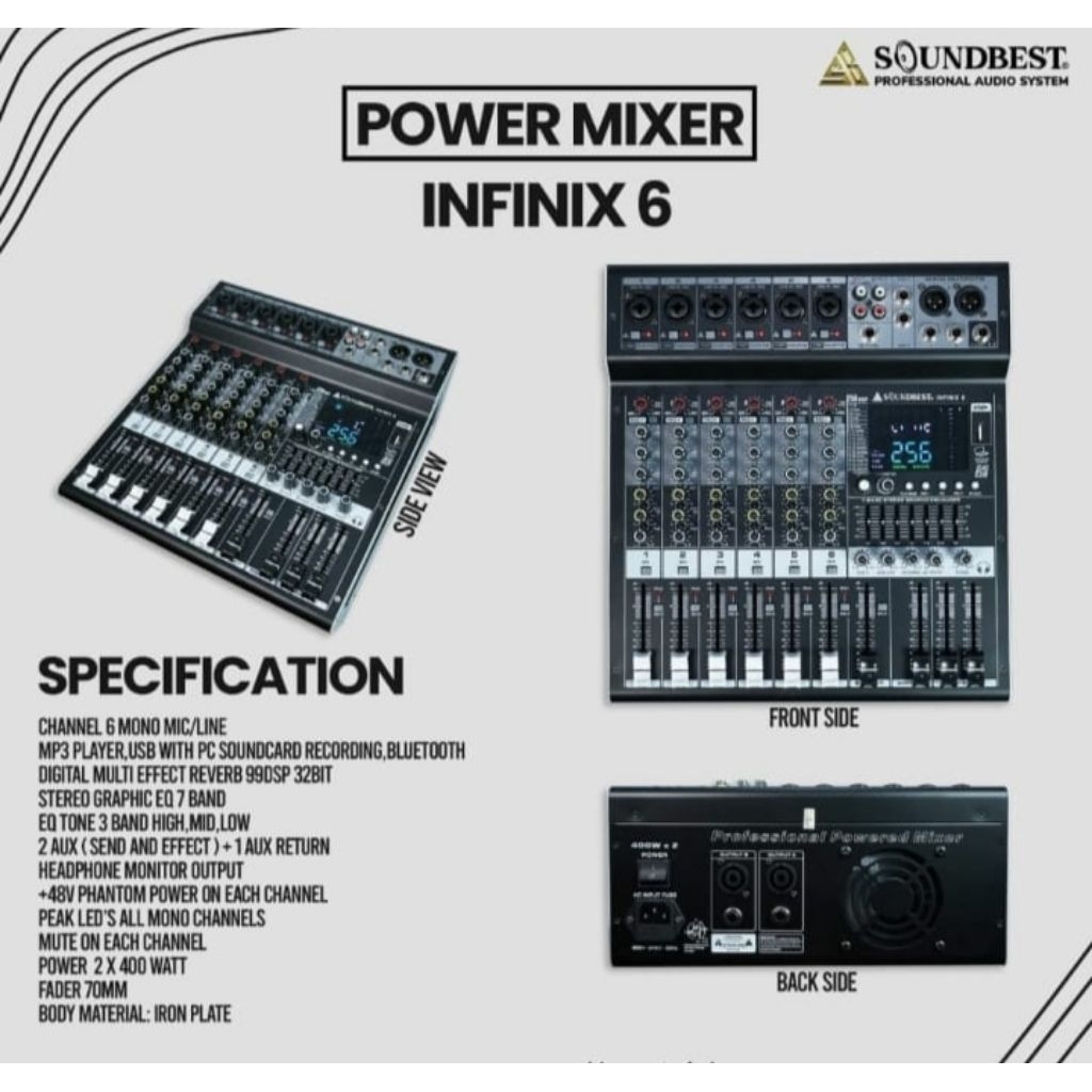 Power Mixer 6 Chanel Mixer Soundbest Infinix 6