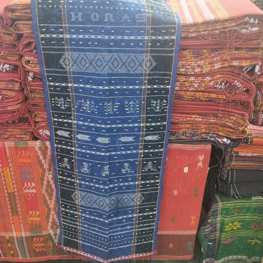 ULOS HANDE-HANDE SIANTAR FULL SIMATA WARNA BIRU SISI HITAM