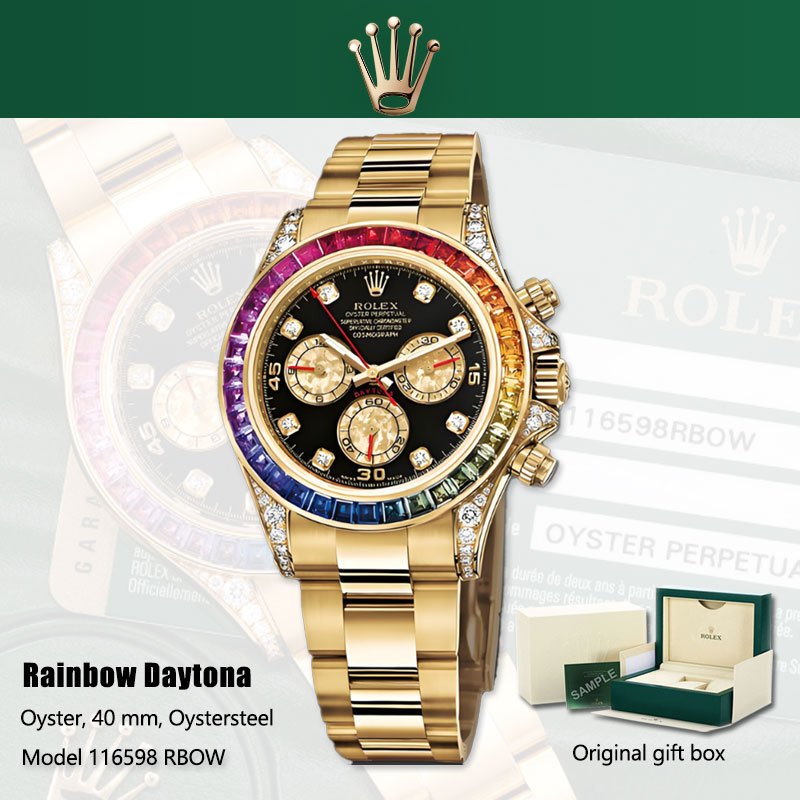 [100% ORI BARU Rolex Daytona] 100% original Jam tangan rolex pria Cosmograph Daytona M116598 RBOW 40