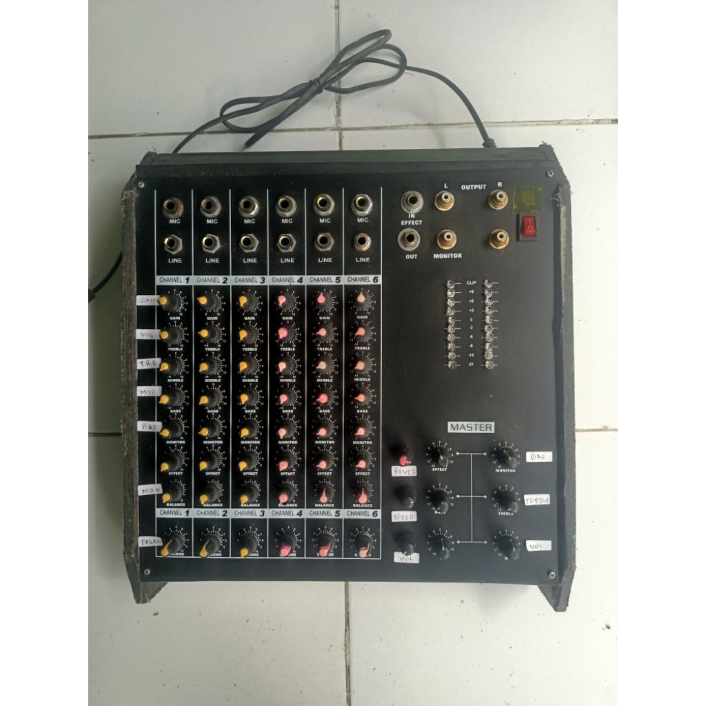 Mixer audio rakitan 6 Chanel