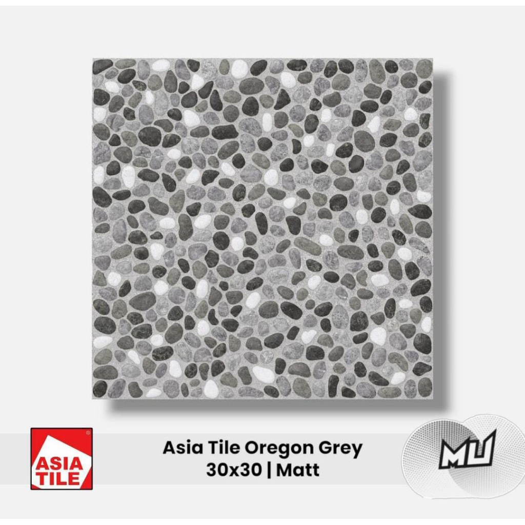 Keramik lantai Asia tile 30x30 Oregon grey matt embose