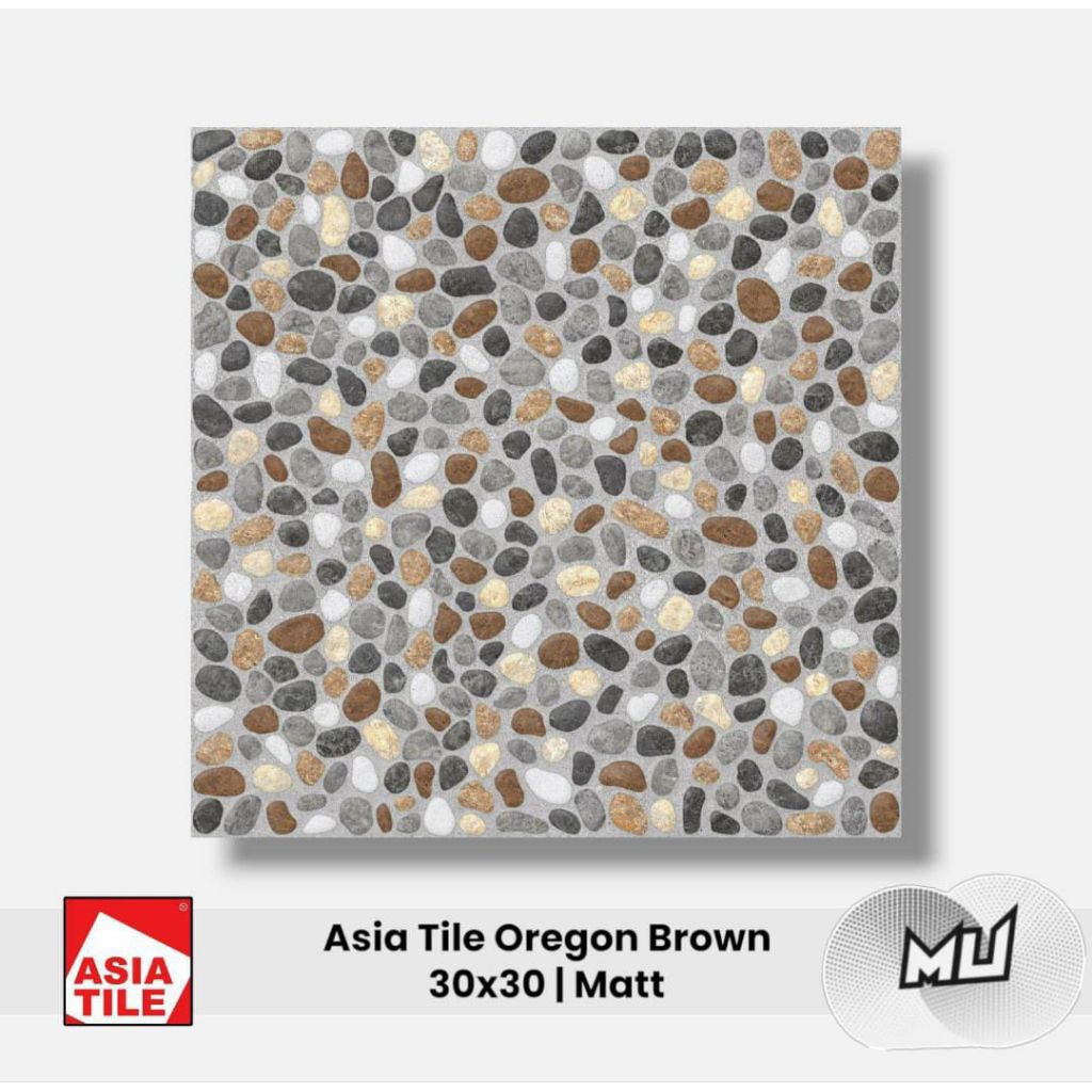 keramik lantai Asia tile 30x30 Oregon Brown matte embose