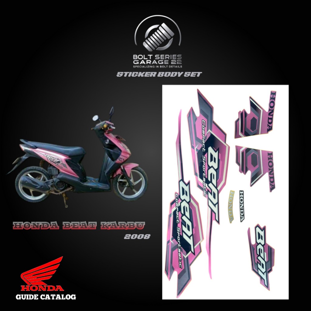 Stiker Striping Body BeAT Karbu KVY 2008 - 2012 Pink
