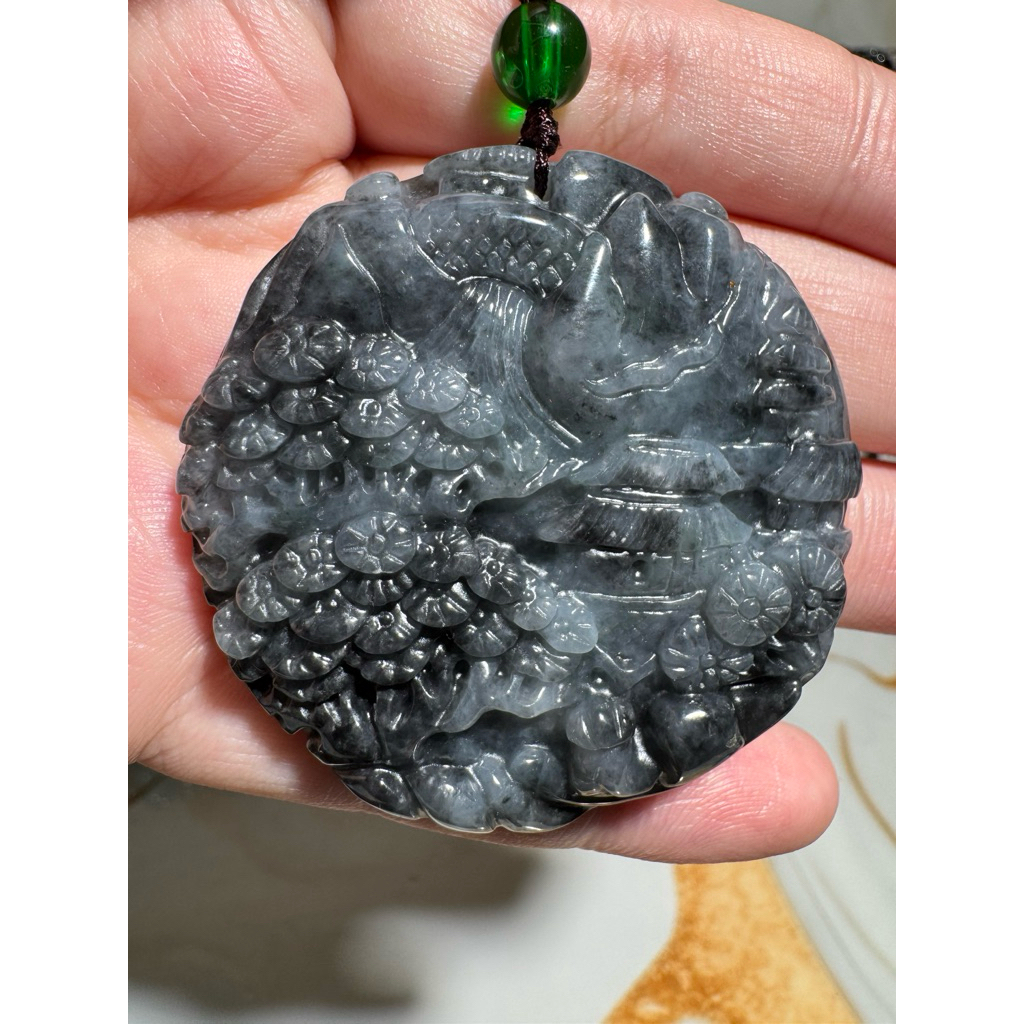 Liontin Giok Hitam Wuji Pemandangan