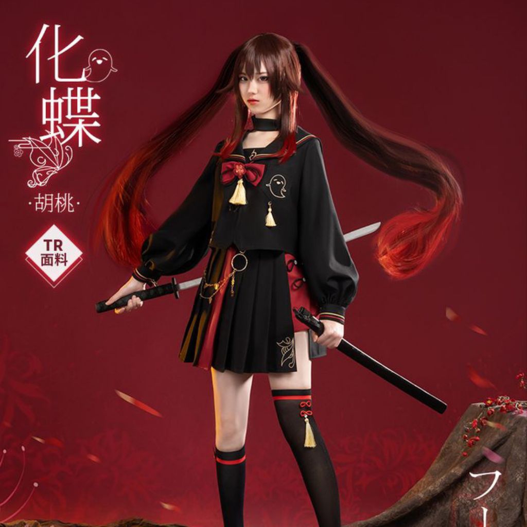 FULLSET Hu Tao Seifuku Cosplay | Hu Tao Genshin Fullset Cosplay
