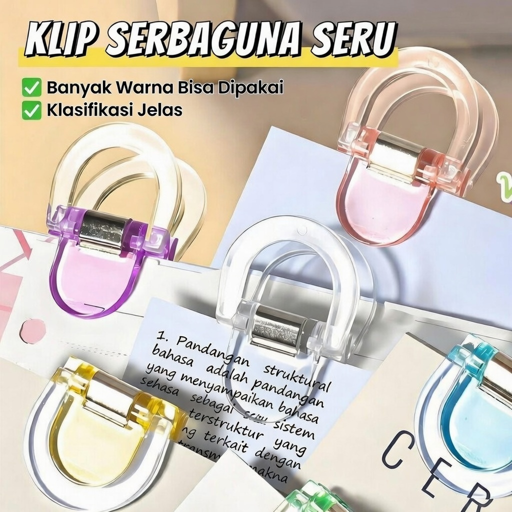 Klip Kertas dokumen warna warni klip besi , Penjepit Dokumen kantor sekolah pelajar , Penjepit kanto