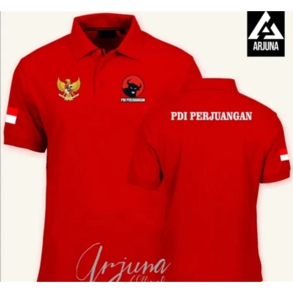 NEWPOLO Shirt kaos PDI Perjuangan/Kaos kerah partai PDI perjuangan bahan adem dan tebal keren
