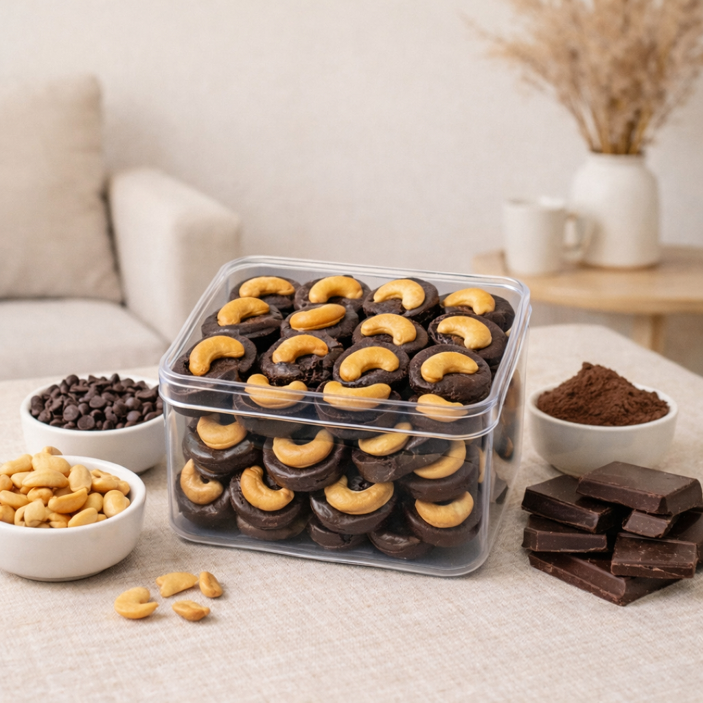 Chocolate cookies cashew kue kering coklat kacang mede - Jessie Patisserie