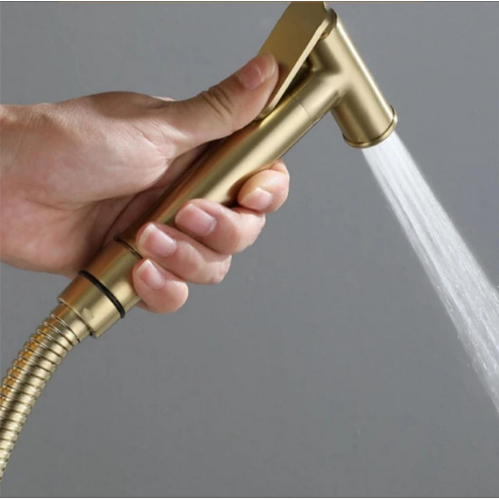 Toilet shower closet Brush gold anti karat, jet shower kamar mandi stainless brush gold