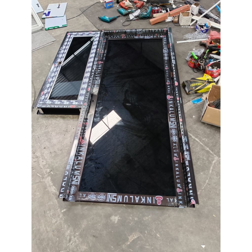 pintu aluminium set kusen + jendela