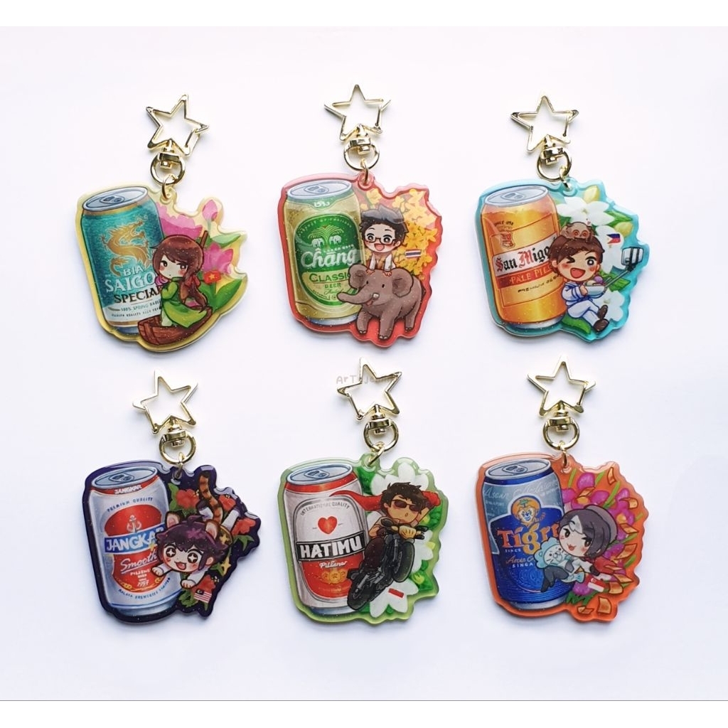 [ArTejennnn] Hetalia Epoxy Keychain – Southeast Asian Countries