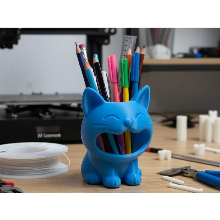Tempat Pensil Kucing Lucu - Cute Cat Pen Holder Estetik