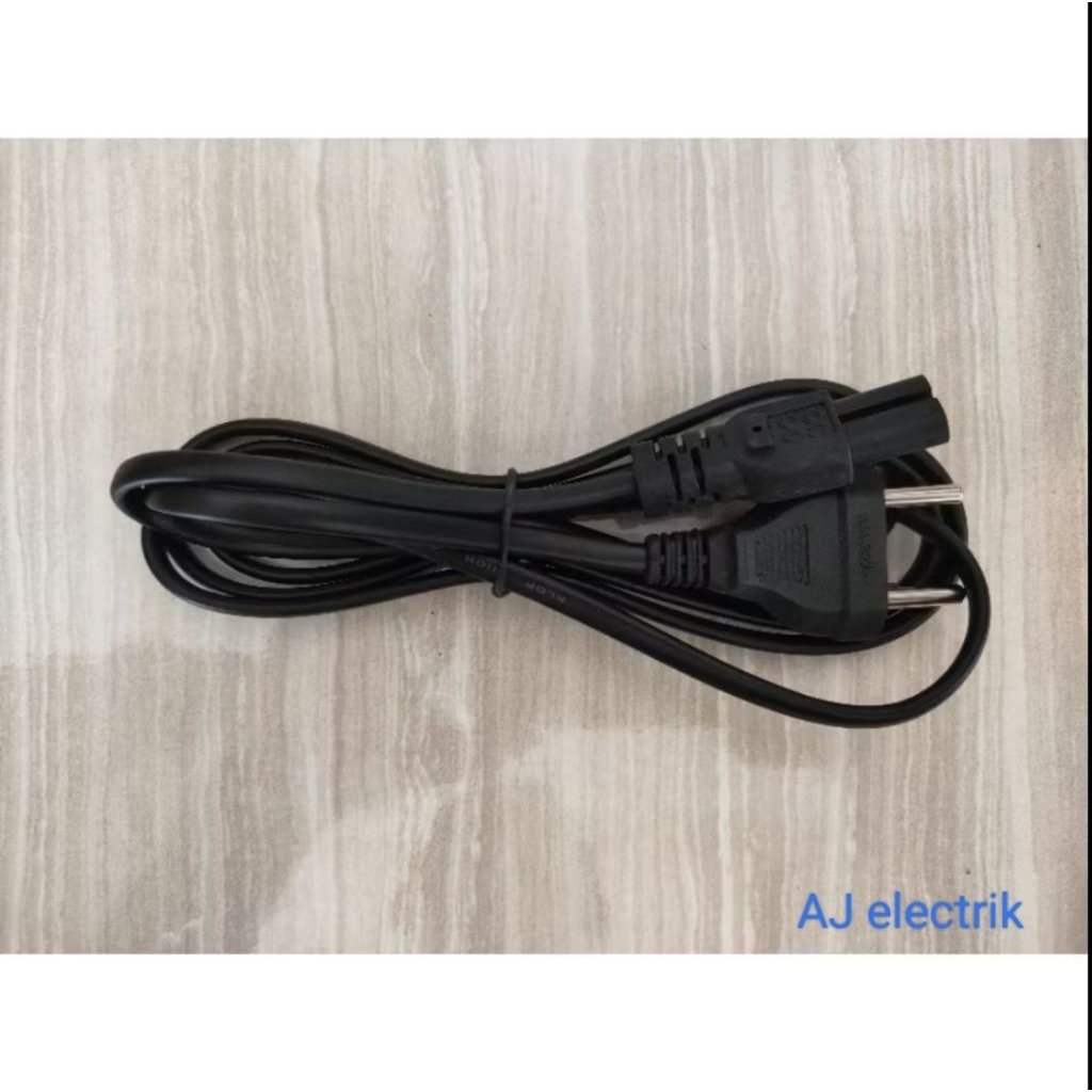 Kabel Power Kabel AC 2 pin 8 Kulitas Bagus Panjang 1,8Mtr