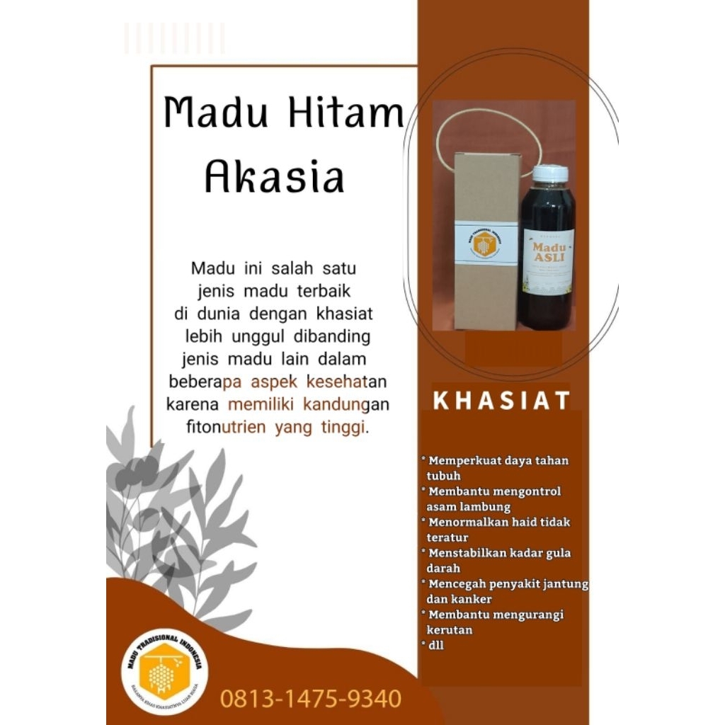 Madu Asli Nectar Akasia Hitam Sumatera 500 ml