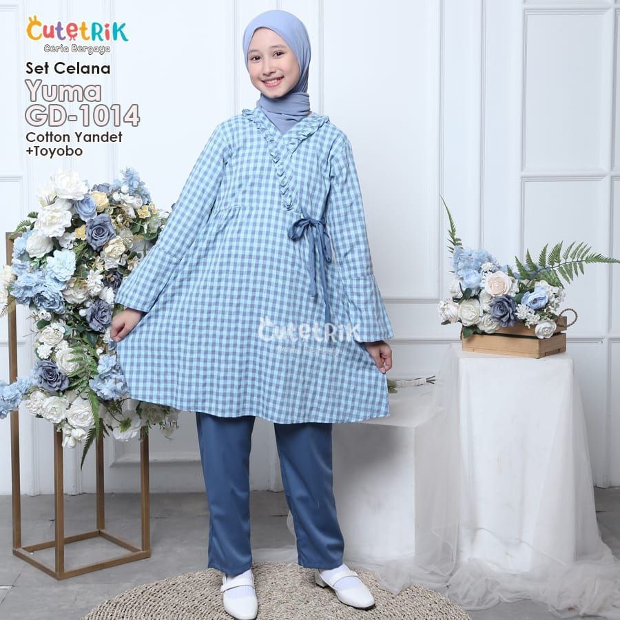 Baju setelan anak cewek setelan anak perempuan kekinian set tunik dan celana Cutetrik Terbaru 2025