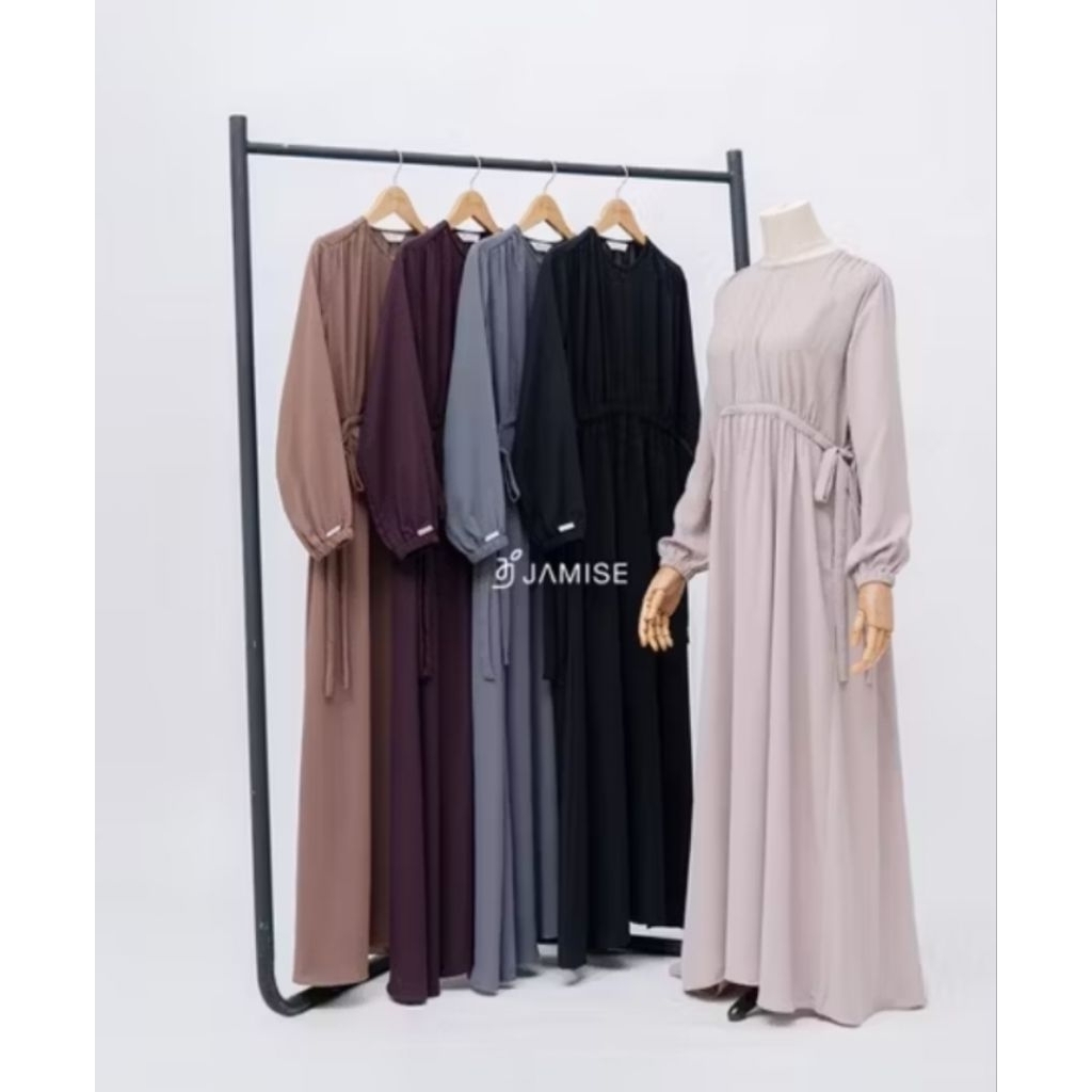 Preloved Aura Dress size L warna rosewood by JAMISE syari