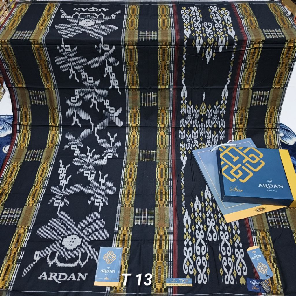 Sarung Ardan STAR Songket dsk/tkp/jkm Gold | silver Hitam | Putih Asli by ketjubung terbaru