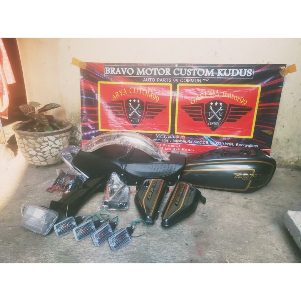 PROMO PAKET HEMAT body gl 100 gl 125 set emblem komplit detail original baru presisi pnp rangka hond