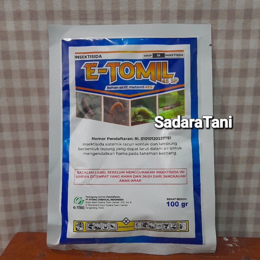 Insektisida E TOMIL 45SP 100Gr Bahan aktif : metomil 45%