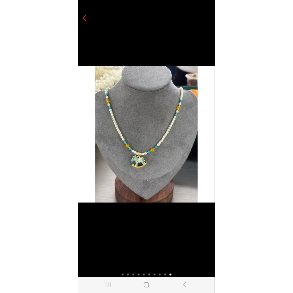Kalung lapis emas 18k mix mutiara asli